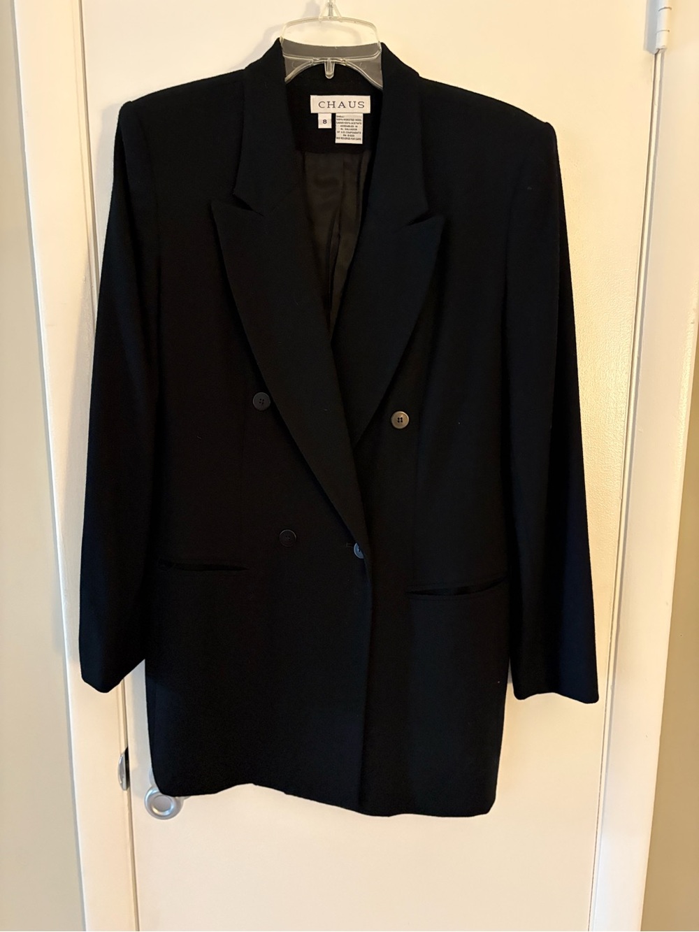 Chaus Black Double-Breasted Women's Blazer Jacket